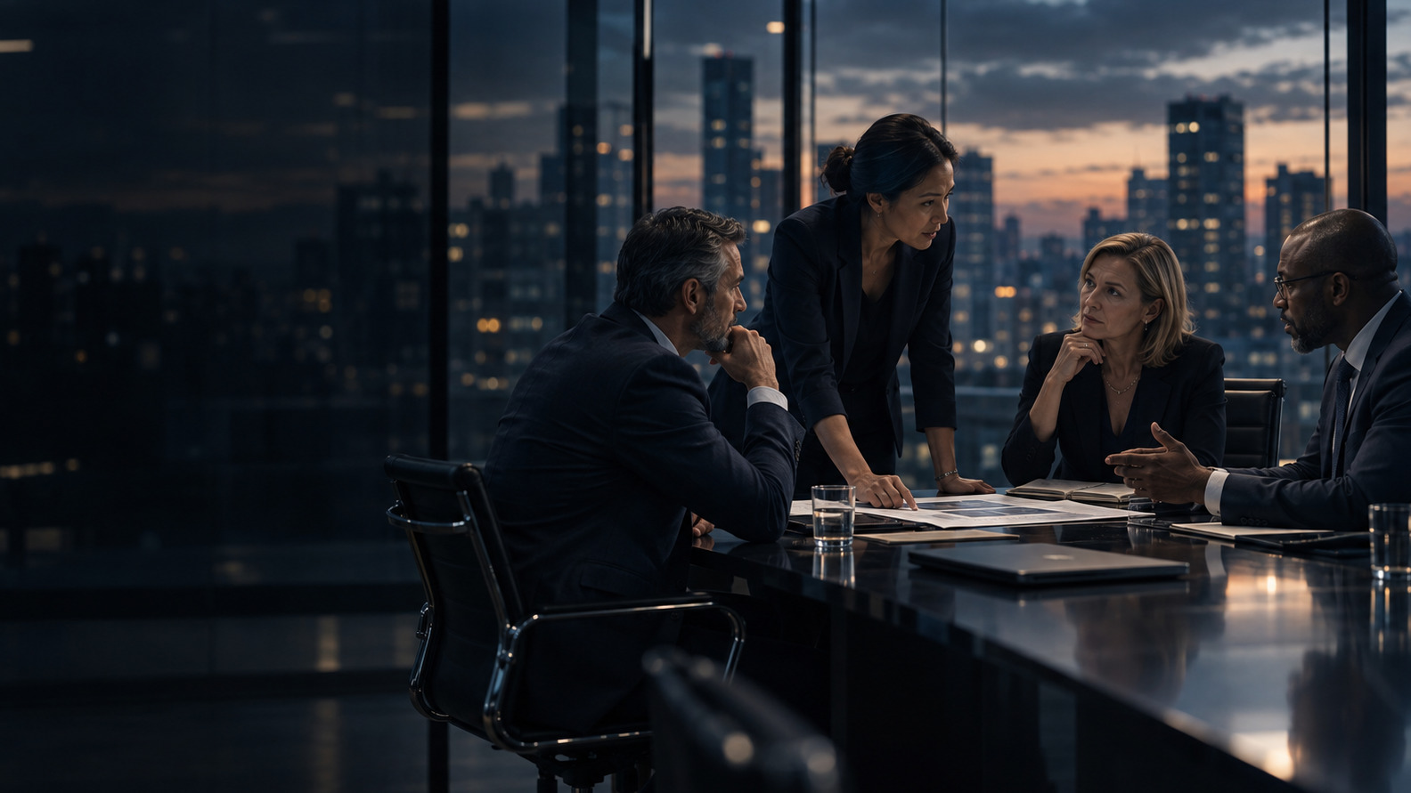 Executive team in strategic discussion